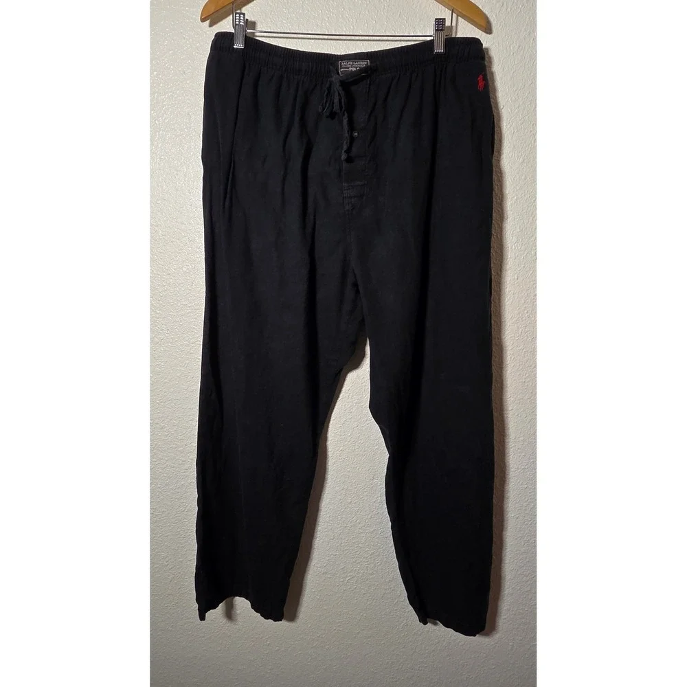 Polo Ralph Lauren Mens XL Black Cotton Lounge Pajama Pants Loungewear Sleepwear